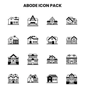Abode DuoTone UI Icons Pack Stock Illustration