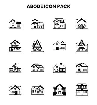 Abode DuoTone Vector Icons Pack Stock Illustration