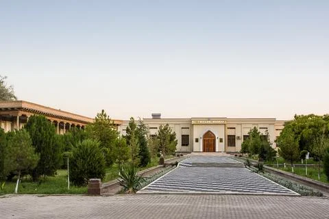 Abode of the enlightened in Bukhara at sunset without people 스톡 사진
