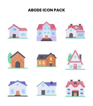 Abode Flat UI Icons Pack Ilustración de archivo