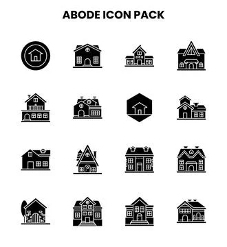 Abode Glyph Bundle Icons Pack Ilustración de archivo