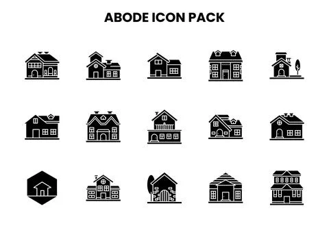 Abode Glyph UI Icons Pack Ilustración de archivo