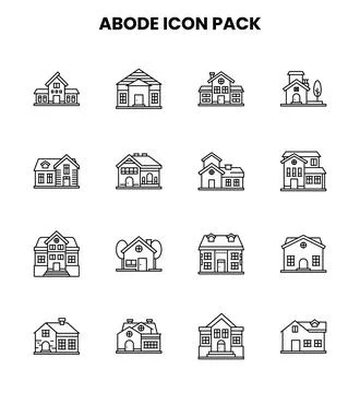 Abode Line Scalable Icons Pack Ilustración de archivo