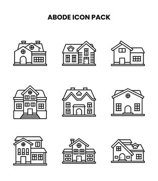 Abode Line Vector Icons Pack Ilustración de archivo