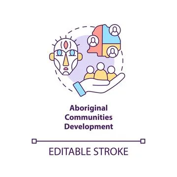 Aboriginal communities development concept icon 스톡 일러스트