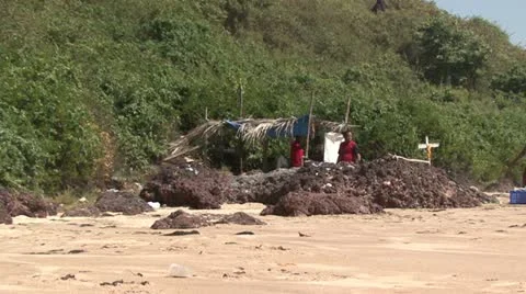 Aboriginal hut Stock Footage 22070647