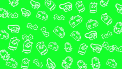 Aboriginal patterninspired green travel icon image features repeated white sketc Video stock 322934529