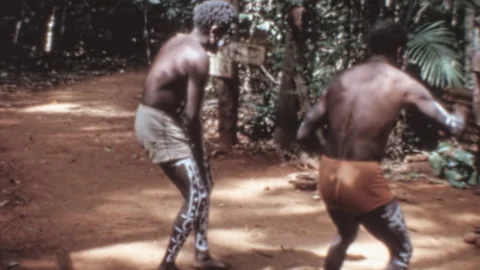 Aboriginal Ritual Dance Performance Australia Vintage Historic Footage Stock Footage 302381257