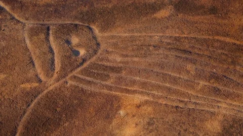 Aboriginal rock carving of a man close up Stock Footage 112587682