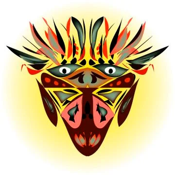 Aboriginal silhouette on a light Stock Illustration