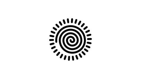 Aboriginal Spiral Dot Art Pattern Stock Footage 340305841
