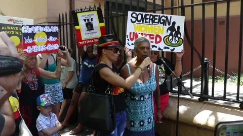 Aboriginal ‘stolen generation’ protest Stock Footage 138241812
