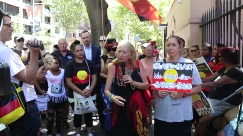 Aboriginal ‘stolen generation’ protest Stock Footage 138241889