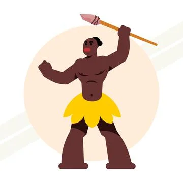 Aborigine-in-angry-pose Stock Illustration