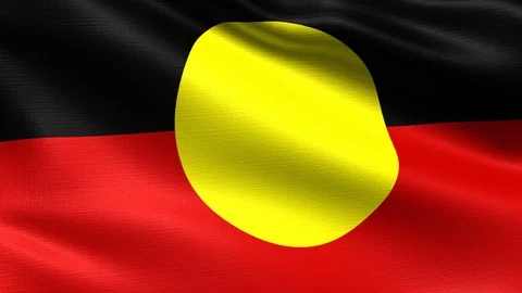 Aborigine Looping Flag 4K, Seamless looping with highly detailed fabric texture Stock Footage 106595052
