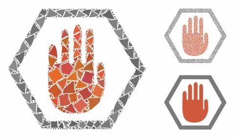 Abort hand Composition Icon of Bumpy Items Stock Illustration