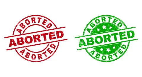ABORTED Round Badges with Rubber Surface Stock Illustration