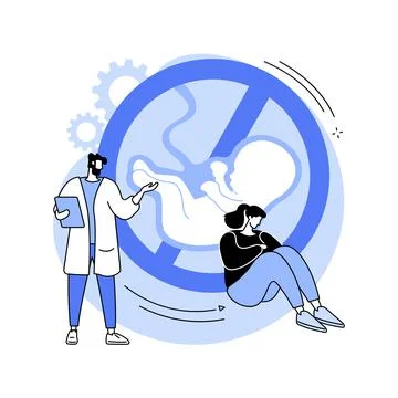 Abortion abstract concept vector illustration. Illustrazione stock