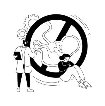 Abortion abstract concept vector illustration. Illustrazione stock