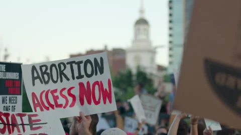 Abortion Access Now Protest Sign Independence Hall Philadelphia, PA, USA 4k Stock Footage 199363635