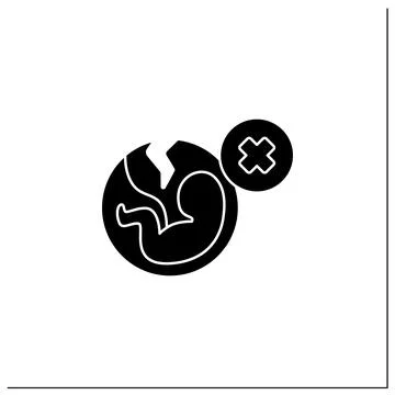 Abortion glyph icon Stock Illustration