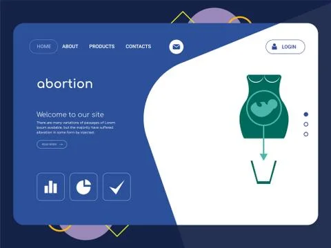 Abortion Landing page website template design Free Stock Illustration