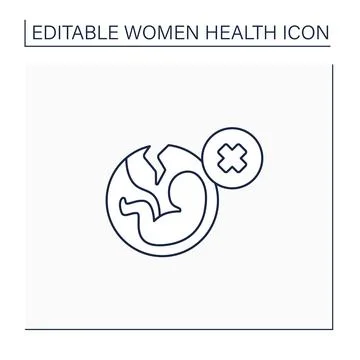 Abortion line icon Stock Illustration