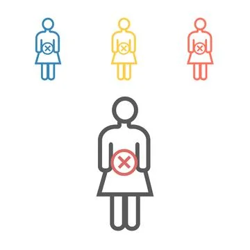 Abortion line icon. Vector signs for web graphics. Illustrazione stock