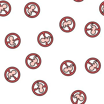 Abortion medical procedure vector seamless pattern Stock Illustration