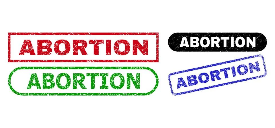 ABORTION Rectangle Watermarks Using Unclean Texture Stock Illustration
