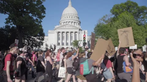 Abortion Rights Protests at State Capitol Stock-Footage 198576472