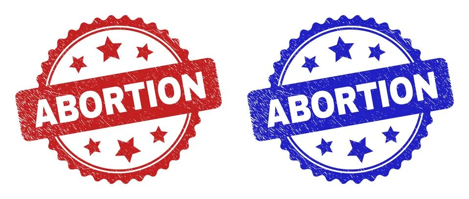 ABORTION Rosette Seals with Unclean Surface Stock Illustration