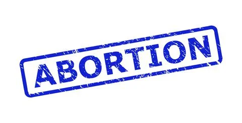 ABORTION Stamp Seal with Rubber Surface and Rounded Rectangle Frame Stock Illustration