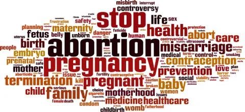Abortion word cloud Stock Illustration