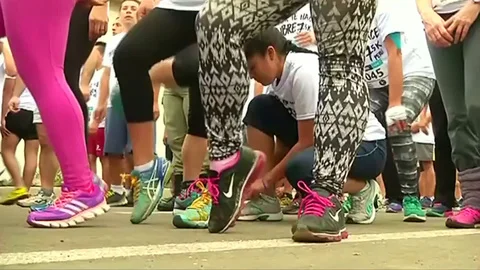 About 80 Peruvian inmates run in 7.5 km ... | Stock Video | Pond5