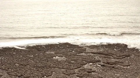About Half a Frame of sea and Half a Frame of Rocky Beach Stock-Footage 93168984