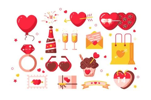 About love set Stock Illustration