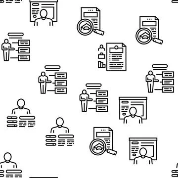 About Me Presentation Vector Seamless Pattern Stock Illustration