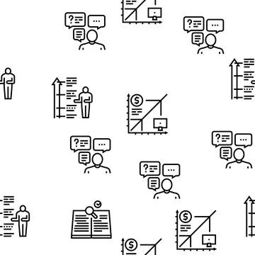 About Me Presentation Vector Seamless Pattern Illustrazione stock
