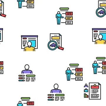 About Me Presentation Vector Seamless Pattern Illustrazione stock