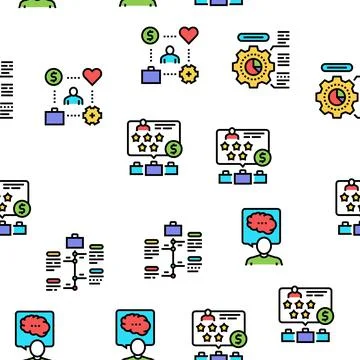 About Me Presentation Vector Seamless Pattern Illustrazione stock
