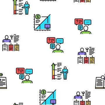 About Me Presentation Vector Seamless Pattern Stock Illustration