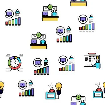 About Me Presentation Vector Seamless Pattern Illustrazione stock