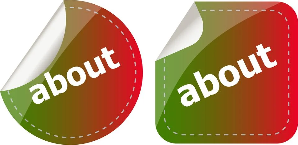 About stickers set icon button isolated on white Stock Illustration