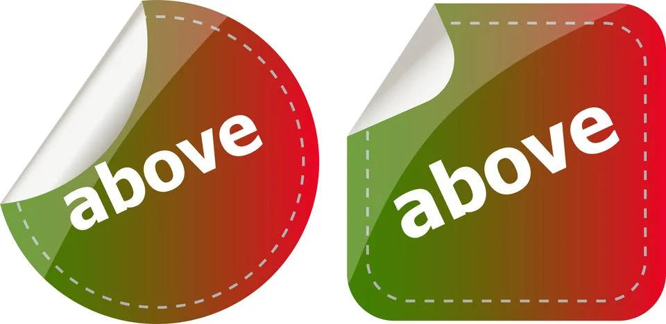 About stickers set icon button isolated on white Stock Illustration