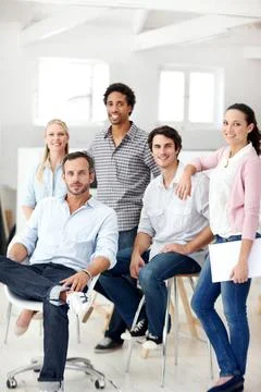 About us, engineer and portrait of team in office together for design, deve.. Foto stock
