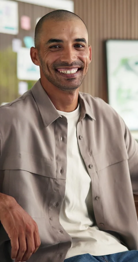 About us, face and funny with business man in boardroom for career, development Stock Footage 334095829