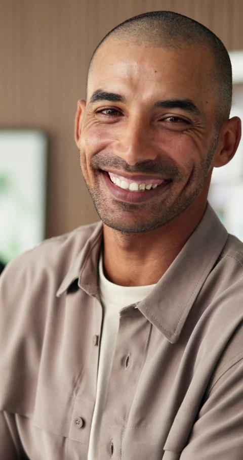 About us, face and laugh with business man in boardroom for career, development Stock Footage 334096149
