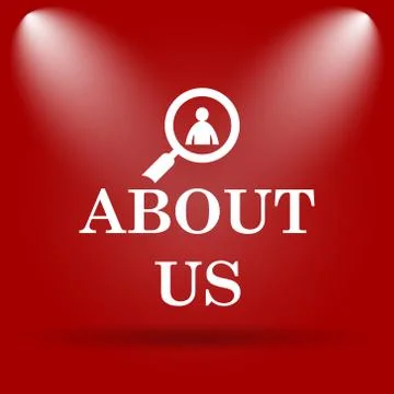 About us icon. Flat icon on red background.. Illustrazione stock