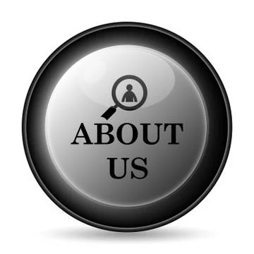 About us icon. Internet button on white background.. Illustrazione stock